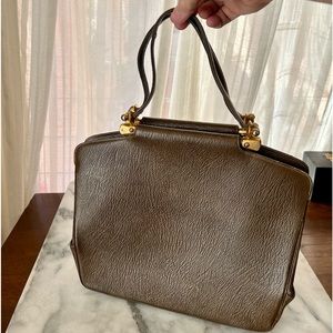 Vintage 50’s ROSENFELD taupe brown textured handbag